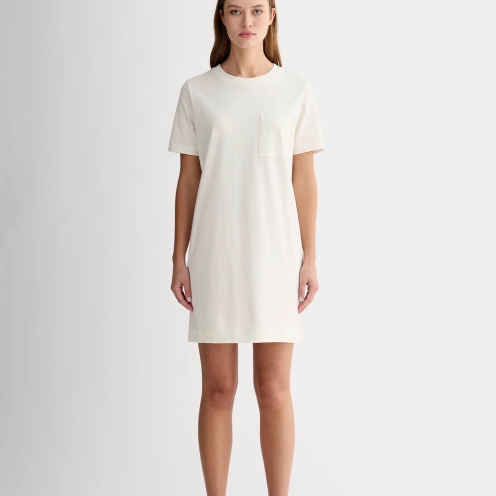 EVERLANE Organic Cotton Cream Weekend Tee Dress Size S